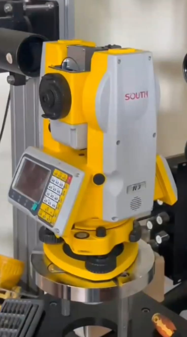 Total station on tripod for cadastre survey